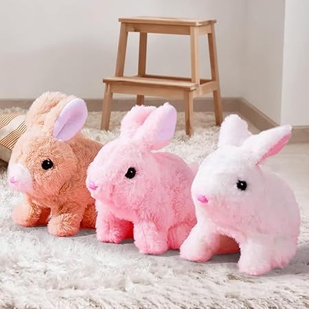 Interactive Electronic Rabbit With Walking And Talking Toy For Kids Boys Girls Plush Bunny Pet Toy (random Color)